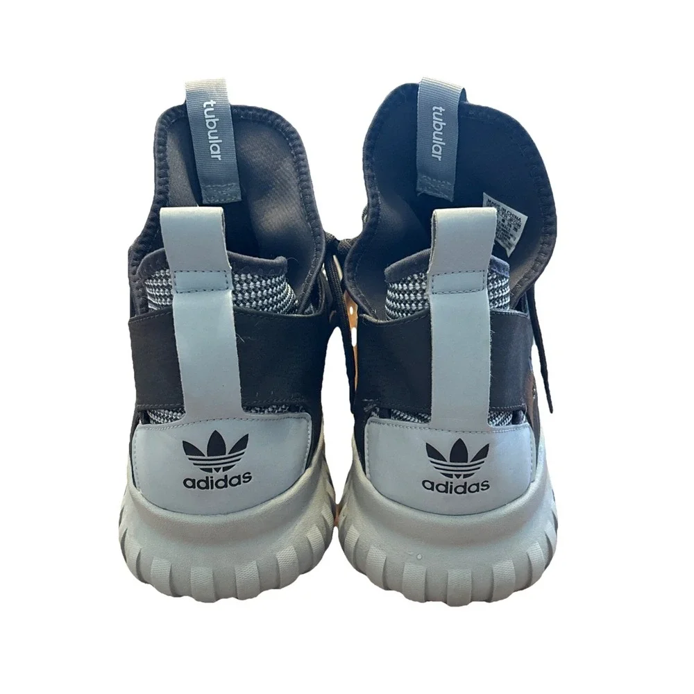 Adidas Tubular X Sneakers Mens 13 Black Grey Knit AF6368 Mid Top Lifestyle Shoes
